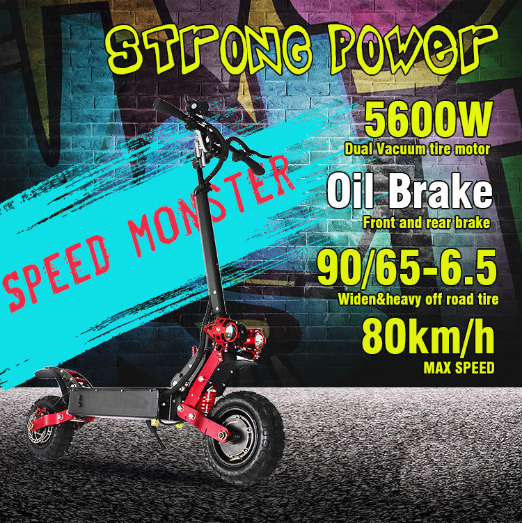 11inch 60v5600w30ah electric scooter max speed 70-80kmh C type shock absorber
