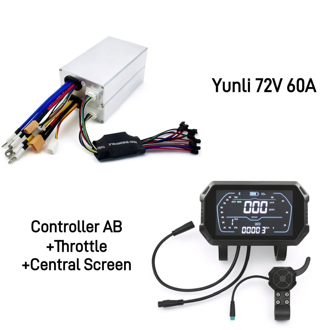 Yunli 18 Mosfets 72V 60A scooter Controller Display for Dual Motors 4000W