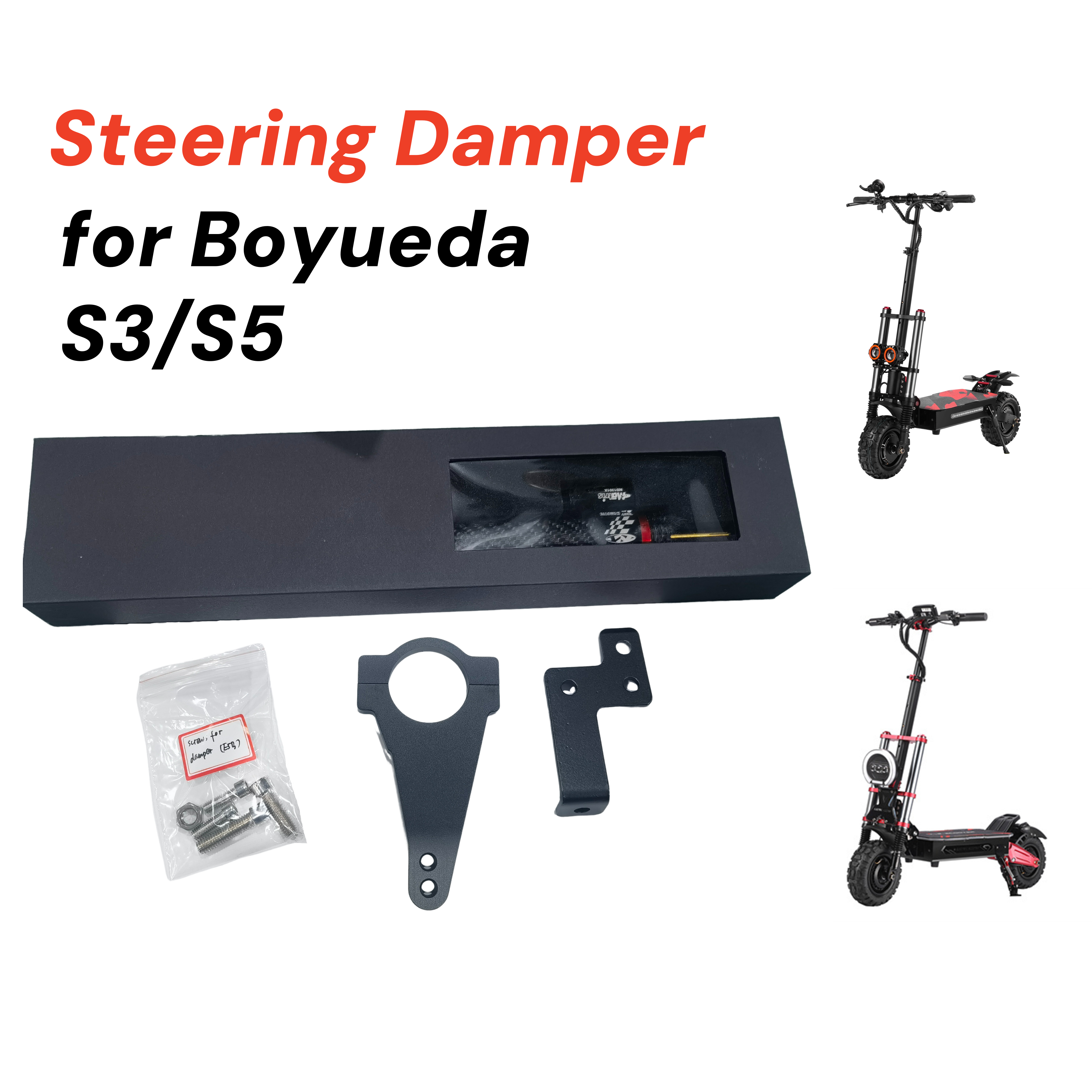 Hydraulic Steering Damper Stabilizer for E5B Boyueda S3 S5 Electric Scooter