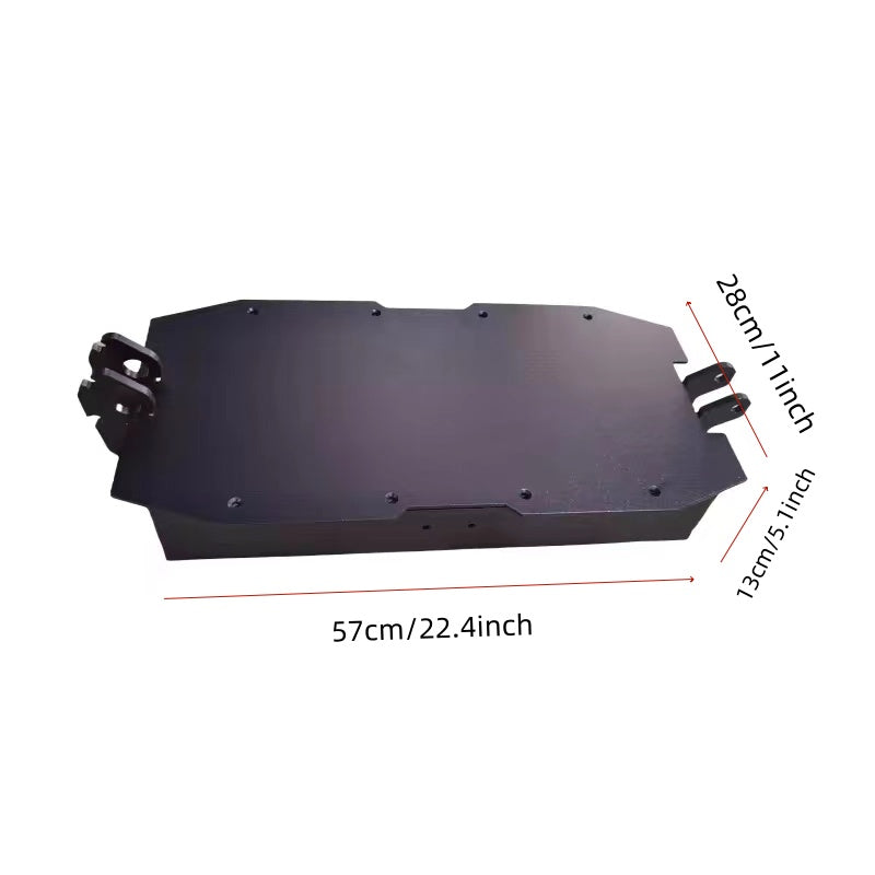 Large electric scooter battery compartment with cover for electric scooter frame